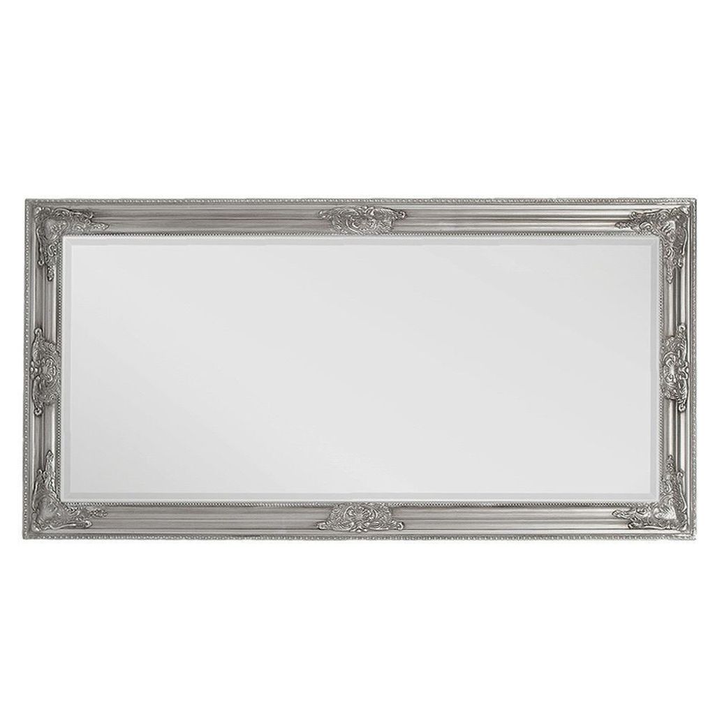 Eleganter Barock Spiegel BESSA 100x50cm silber-antik Produktbild 3