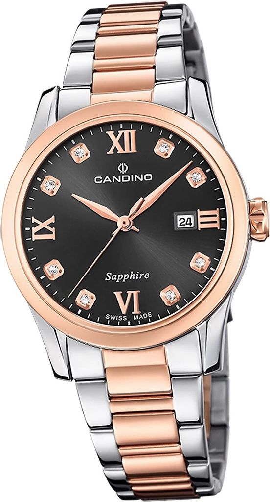 Candino Edelstahl Damen Analog Armbanduhr rosegold silber Candino Elegance D2UC4739/5