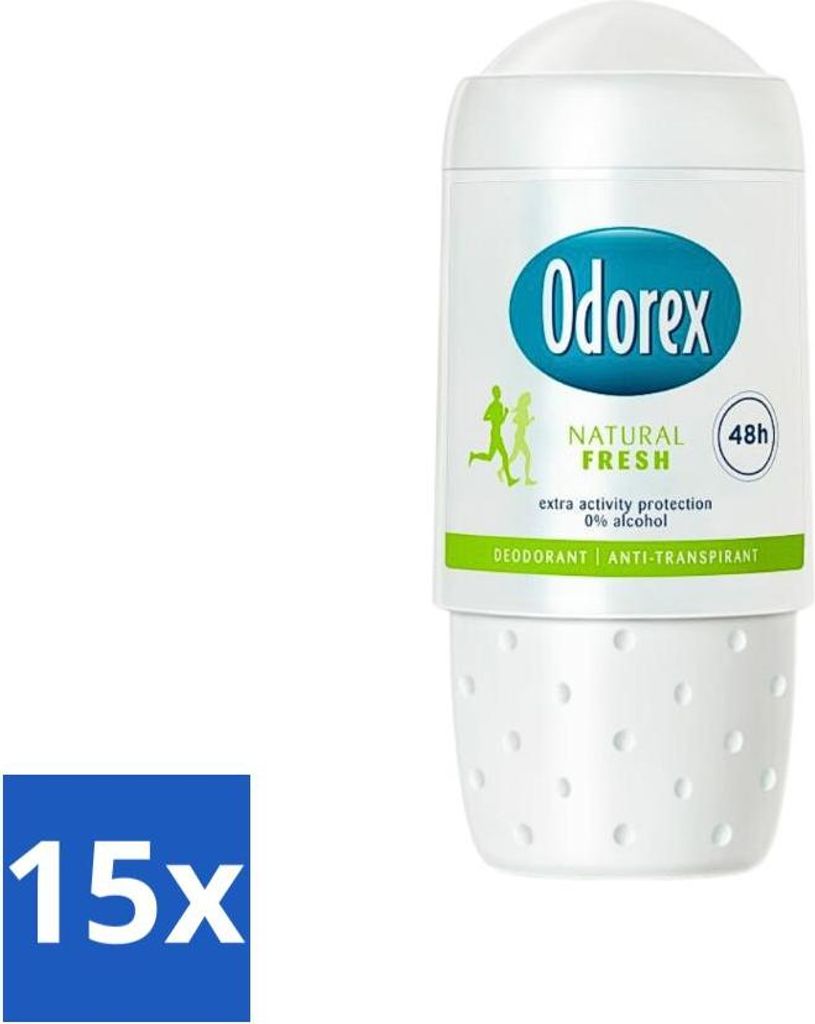 Odorex - Deoroller - Natürlich Frisch - Frisch & Natürlich - 50 ml - Vorteilspack - 15 Stücke