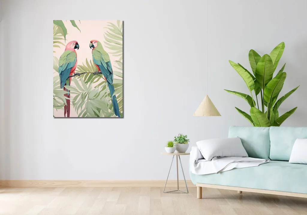 Tableau Image 70 x 100 cm Dialogue Ara - Décoration Murale Premium - 2