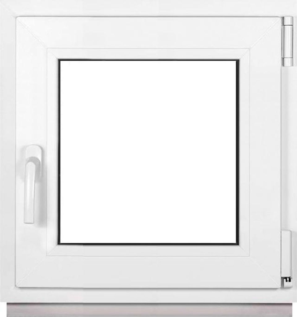 Framex Kellerfenster Kleines Fenster Weiß Breite x Höhe 55 x 55 cm (550 x 550 mm) 2fach (32 mm) Dreh Kipp DIN Rechts - Premium