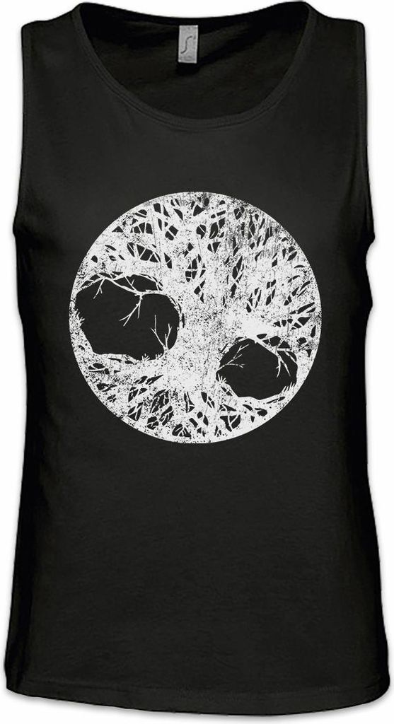 Urban Backwoods Yggdrasil Life Tree I, Ärmelloses T-Shirt, Farbe: Schwarz, Größe: 5XL