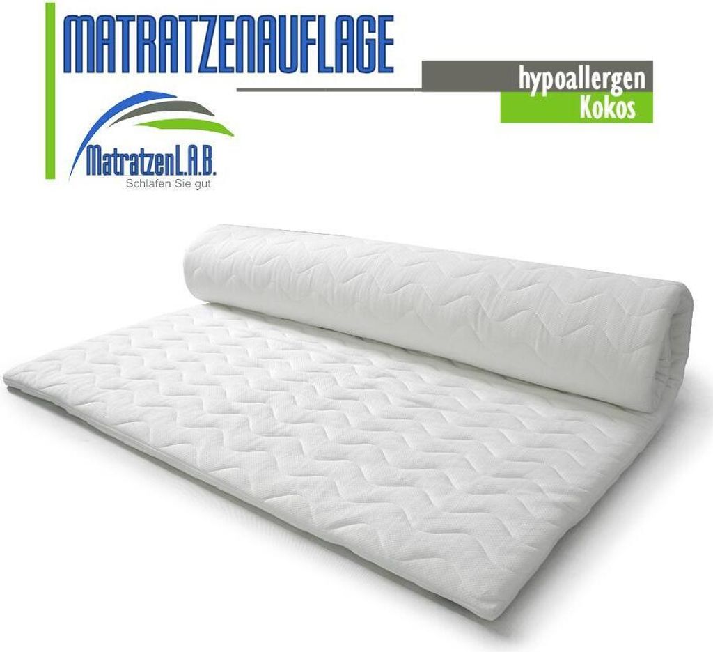 Topper 140x200 cm Höhe ca.8 cm H5 extra hart Aloe Vera Bezug Matratzenauflage Kaltschaum mit Kokos Matratzenschoner