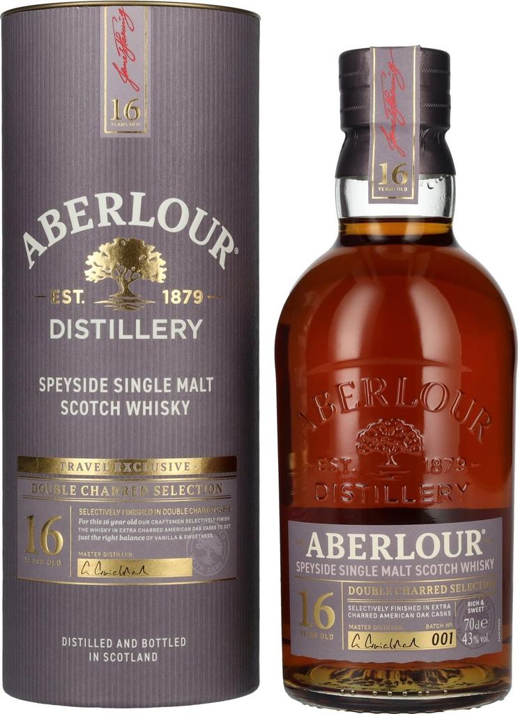 Aberlour 16 Years Old DOUBLE CHARRED SELECTION Travel Exclusive Speyside Single Malt 43% Vol. 0,7l in Geschenkbox