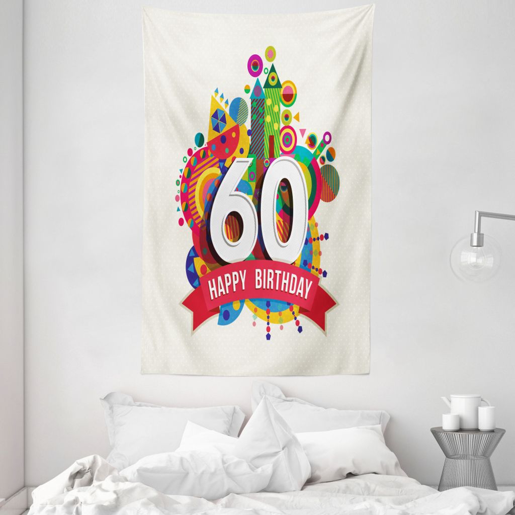 ABAKUHAUS Geometrisch Wandteppich und Tagesdecke, Geburtstag Castle Boot aus Weiches Mikrofaser Stoff Waschbar ohne Verblassen Digitaldruck, 140 x ...