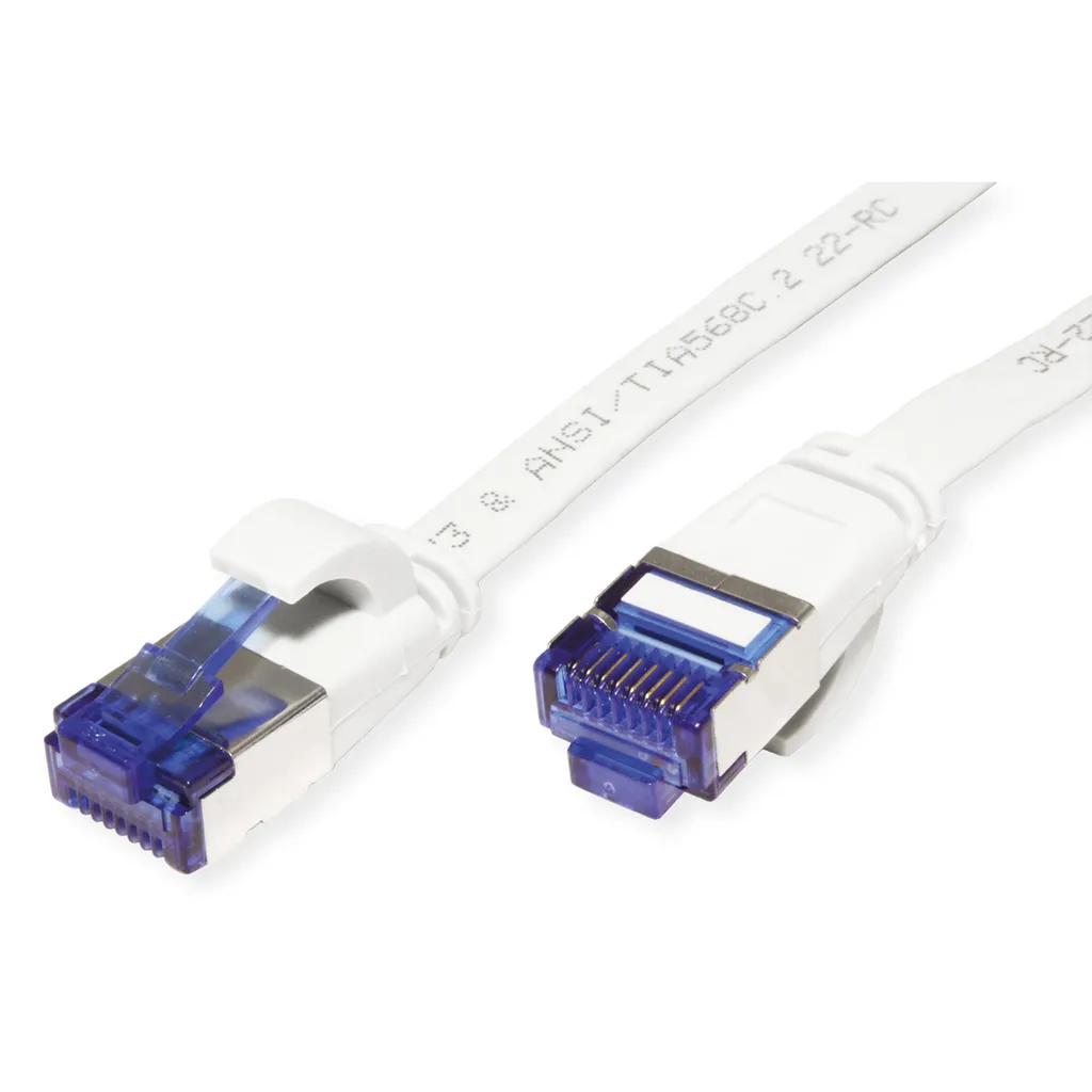 Cavo LAN Piatto 2 Metri VALUE Cat6A Bianco | 10Gbps per Casa e Ufficio - 2