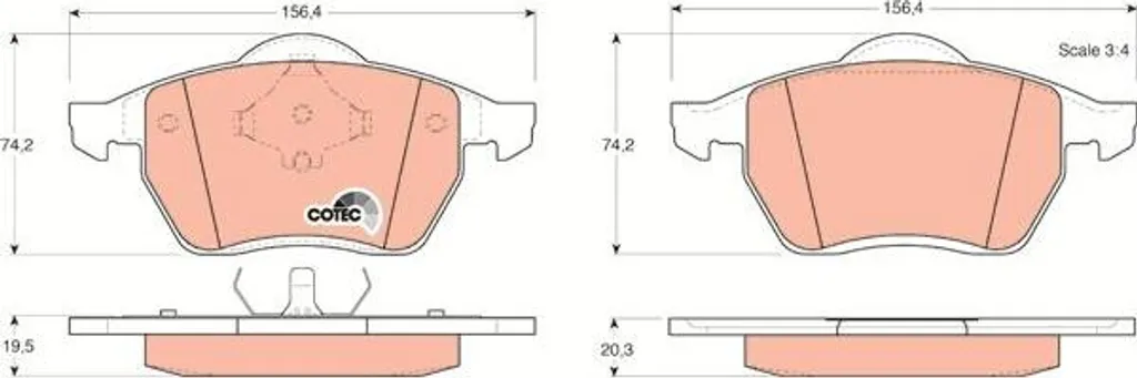 Plaquettes de frein Galaxy et Alhambra - Kit TRW GDB1204 Frein à Disque