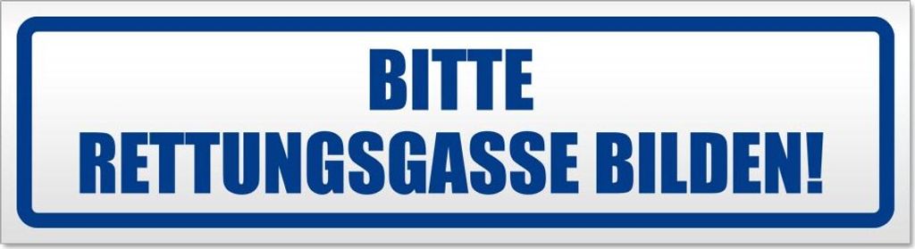 Bitte Rettungsgasse bilden Magnetschild Schild magnetisch