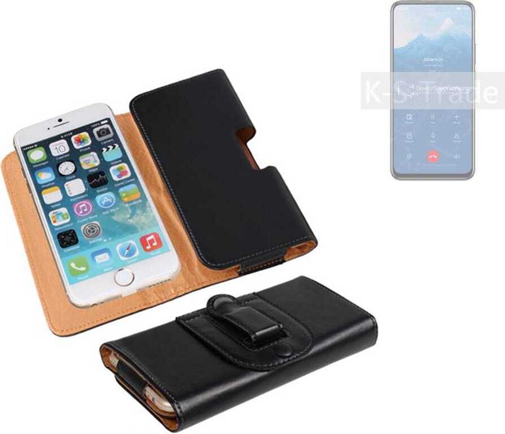 K-S-Trade Schützhülle Handyhülle kompatibel mit Huawei Y9 Prime 2019 Holster Gürtel Tasche Schutzhülle Handy-Tasche Smartphone Case Seitentasche