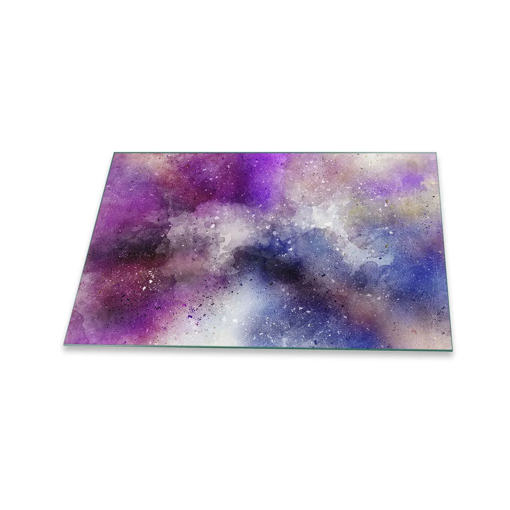 Piastra Protezione Piano Cottura 80x52 Vetro | Astratto Viola Universale
