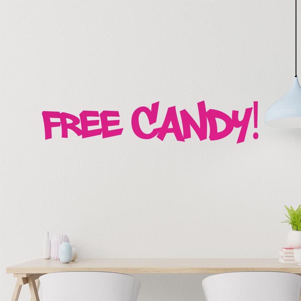 free candy Wandtattoo in 6 Größen - Wandaufkleber Wall Sticker - Dekoration, Küche, Wohnzimmer, Schlafzimmer, Badezimmer