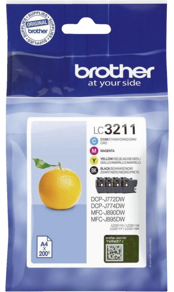 Brother LC3211VAL, Standardní výtěžnost, Černá, Azurová, Obrázek produktu 