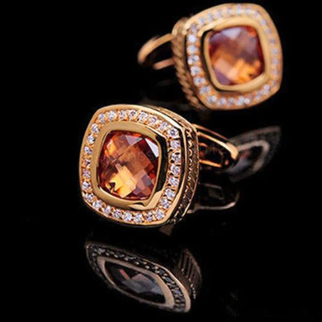 Boutons de manchette couleur ambre idéal pour mariage et cérémonie