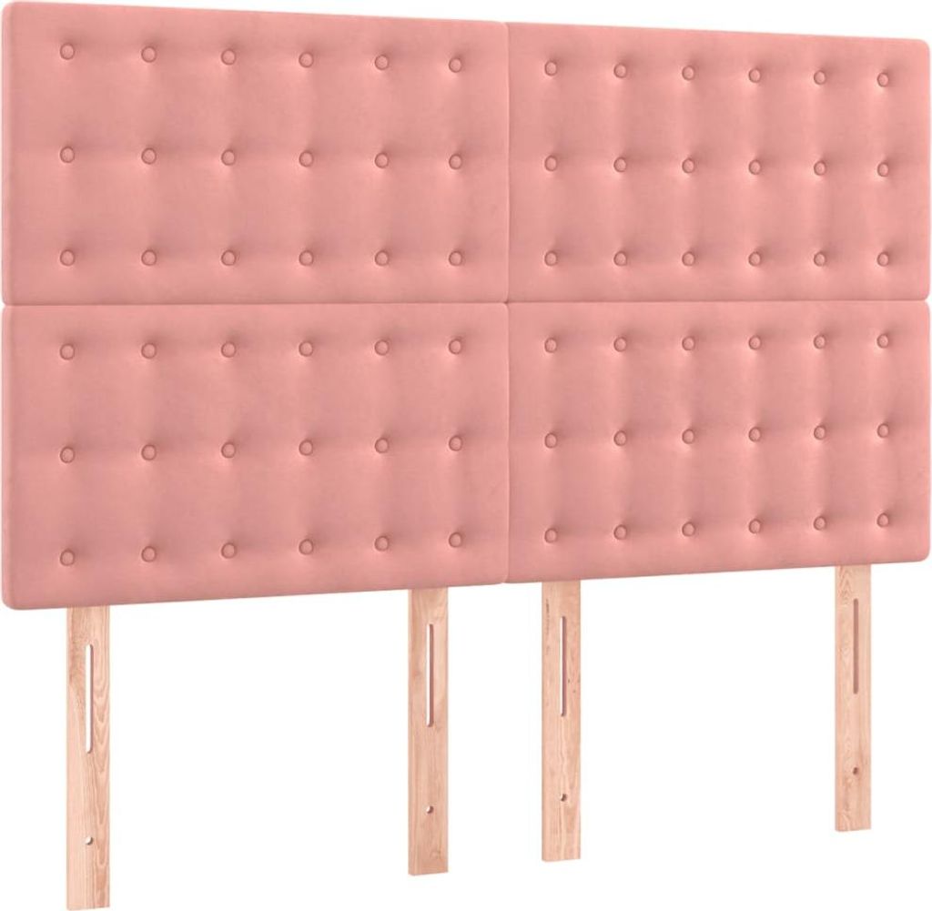 vidaXL Kopfteil Rosa 144x5x118/128 cm Samt