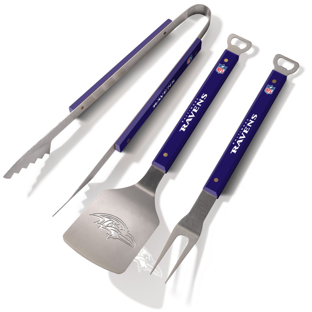 NFL Baltimore Ravens Grillbesteck 3teilig Set Spirit Barbecue BBQ Grillzange