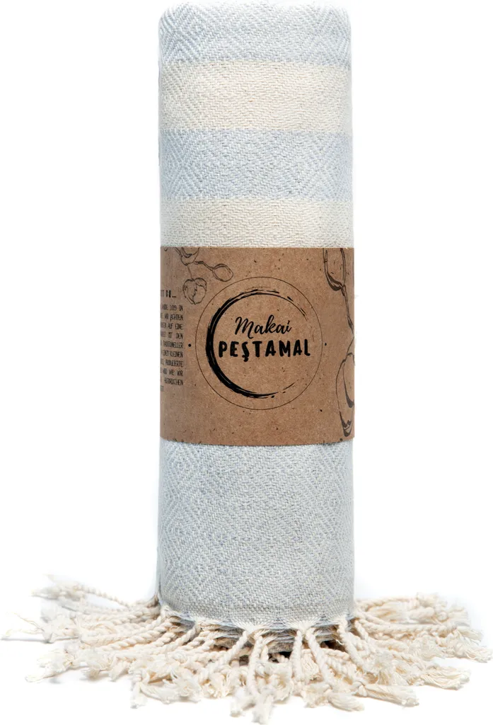 Makai asciugamano hammam 100% cotone asciugamano pestemal XXL 95x200cm asciugamano da spiaggia asciugamano da sauna fouta coperta accogliente asciugamano da bagno coperta da picnic asciugamano da yoga asciugamano da doccia (grigio argento, cotone) - 1