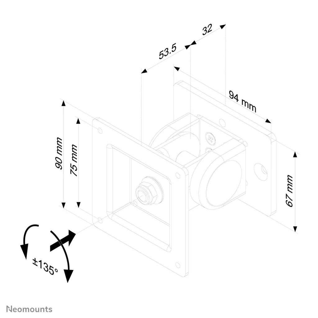 Support Écran pour Barre de Fixation Tool Bar Neomounts FPMA-DTBW100