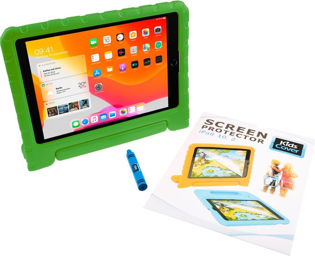 Parat KidsCover Schutzhülle grün für iPad 10,2'' (2019-2021) inkl. Stift und ScreenCover