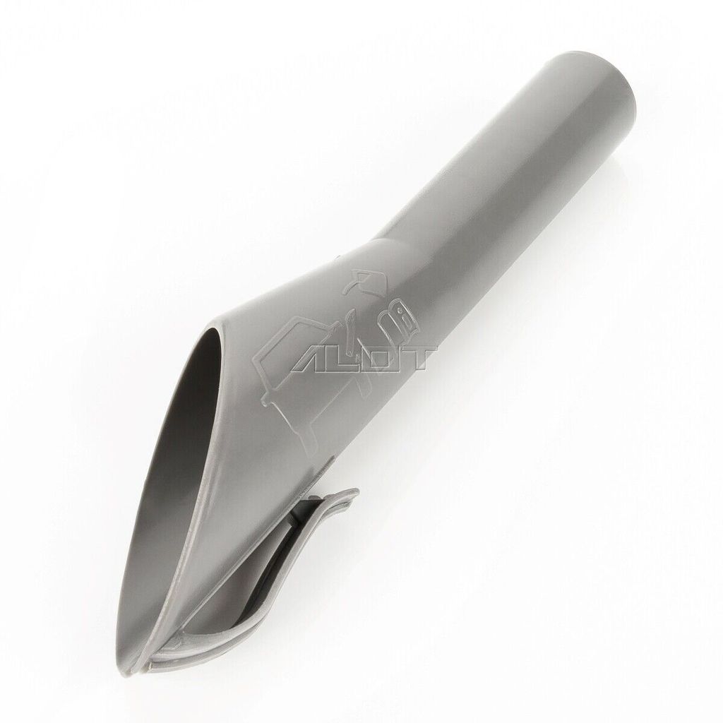 A gray plastic automotive part on a white background.