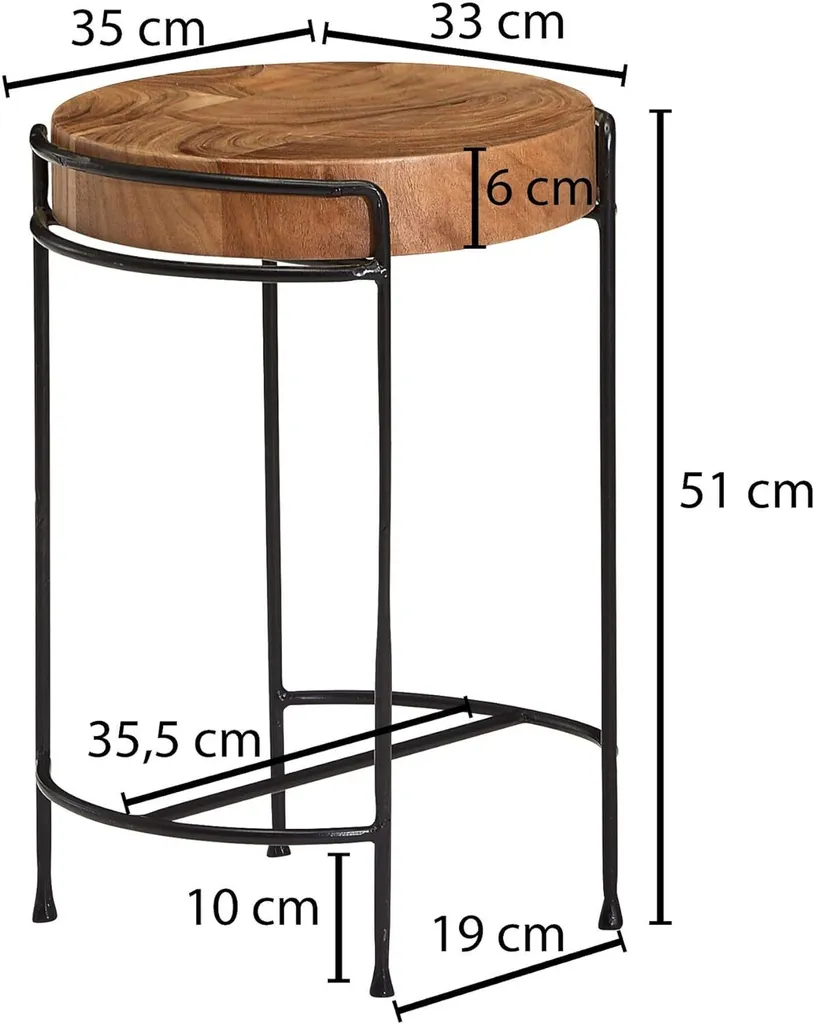 Table d'appoint stable en bois massif pour petits espaces et studio - 3