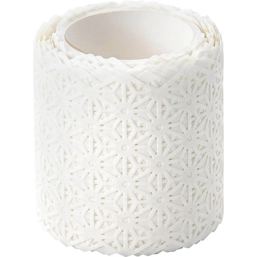 Washi-Dekor bordure fleurs pour décoration mariage et scrapbooking blanc - 3