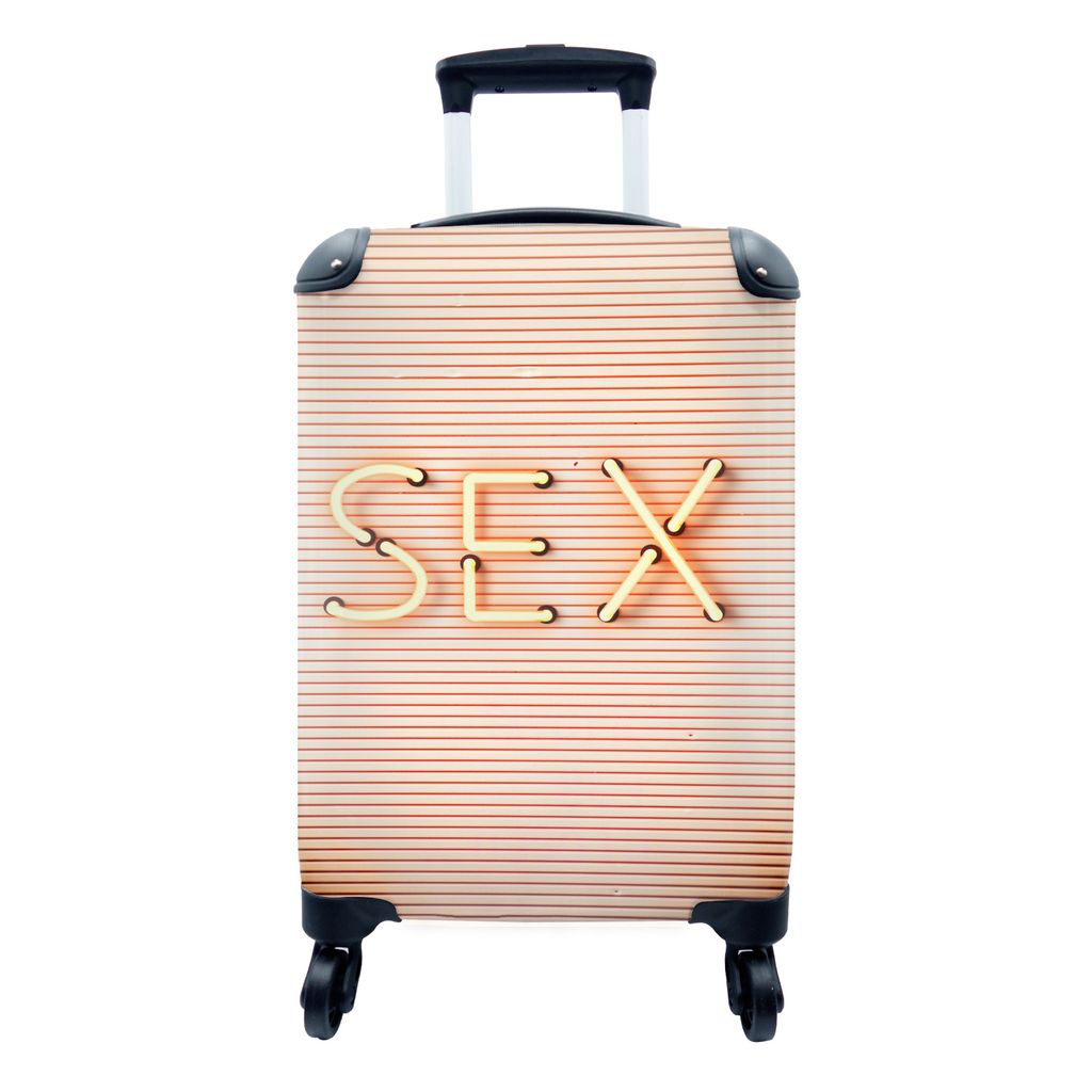 MuchoWow Koffer Handgepäck Trolley Rollkoffer Kleine Reisekoffer mit 4 Rollen - in einem Lichtkasten - Cabin Size < 55x40x23 cm & 55x40x20 cm -...