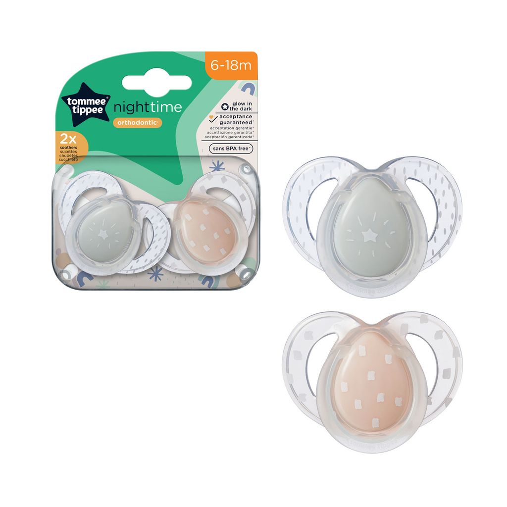 Tommee Tippee Smoczek uspokajajcy Night Time 6-18m, 2 Obrázek produktu 