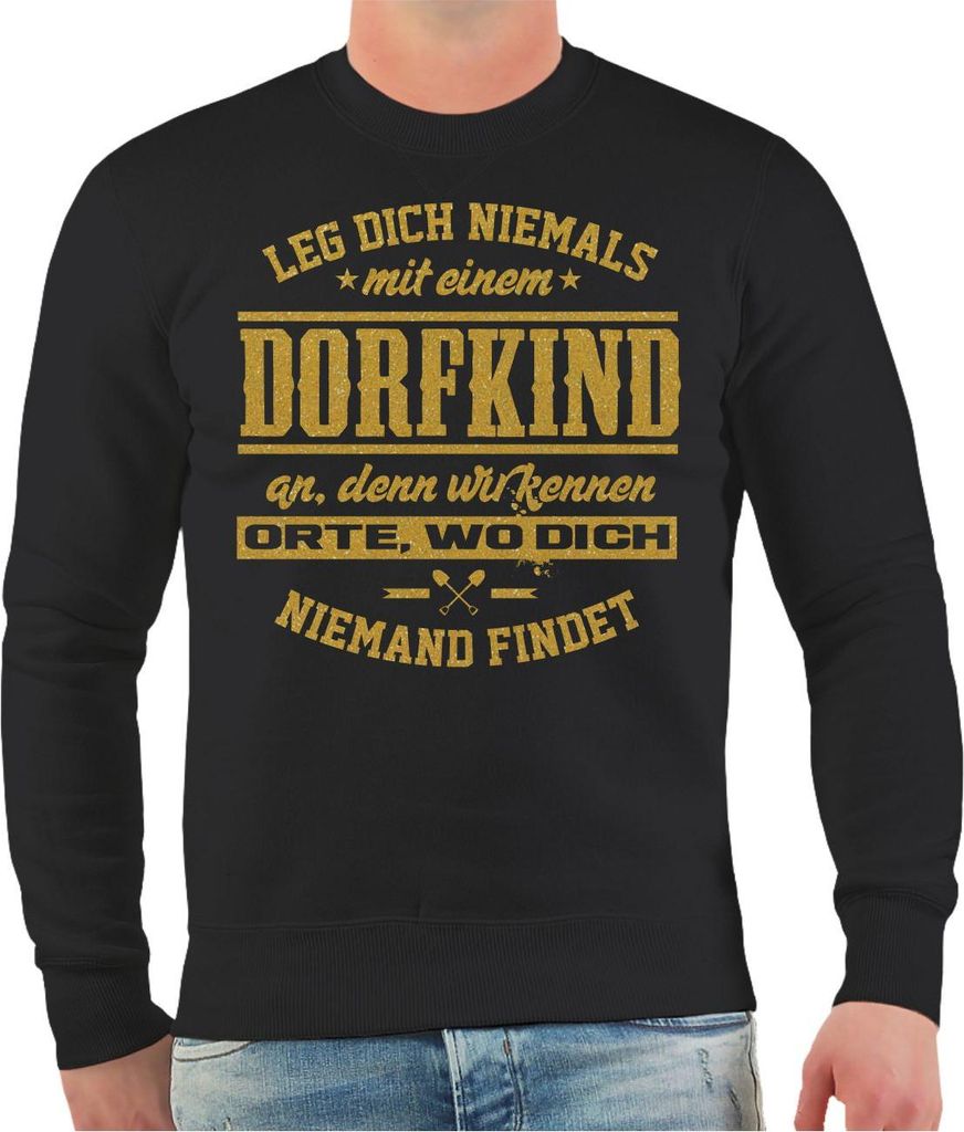 Herren Sweatshirt Dorfkind in GOLD