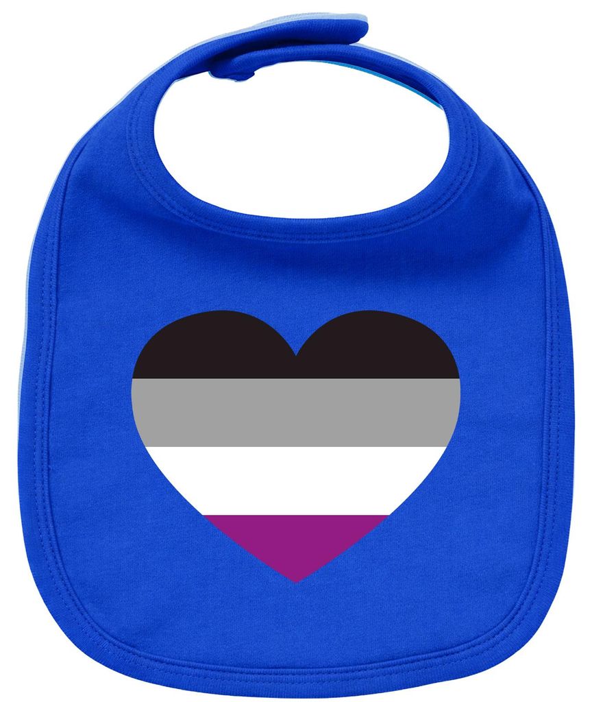 Huuraa Baby Lätzchen Asexuelle Pride Flagge LGBTQ Herz Royal Blue Klettverschluss Baumwolle Latz Geschenkidee