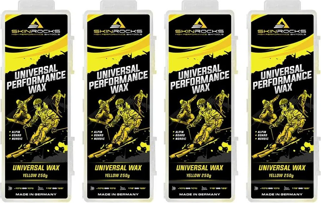 SkinRocks Universal Skiwax LL Fart de Ski Jaune All In One 1kg Bloc