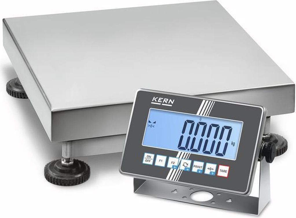 KERN & SOHN IoT-Line Edelstahl-Plattformwaage, 60 kg, Edelstahl, Edelstahl, LCD, 4,8 cm, 400 mm