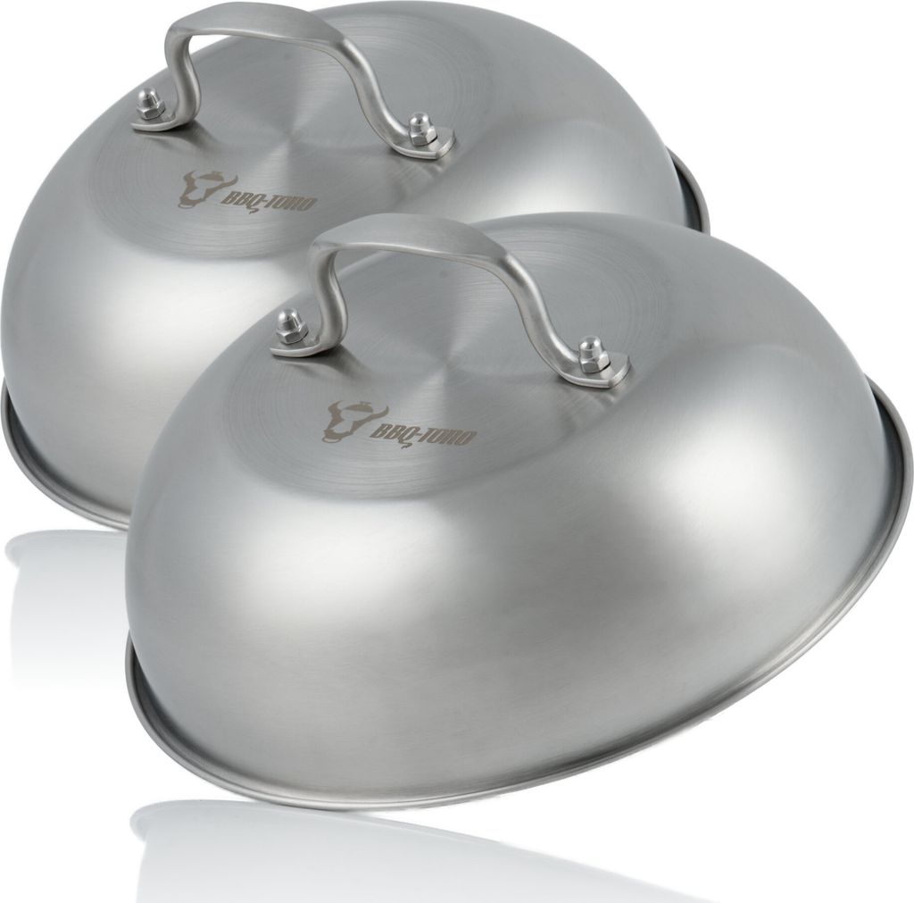 BBQ-Toro Edelstahl Wärmeglocke (2 Stück) | Ø 23 cm | Servierglocke, Glosche