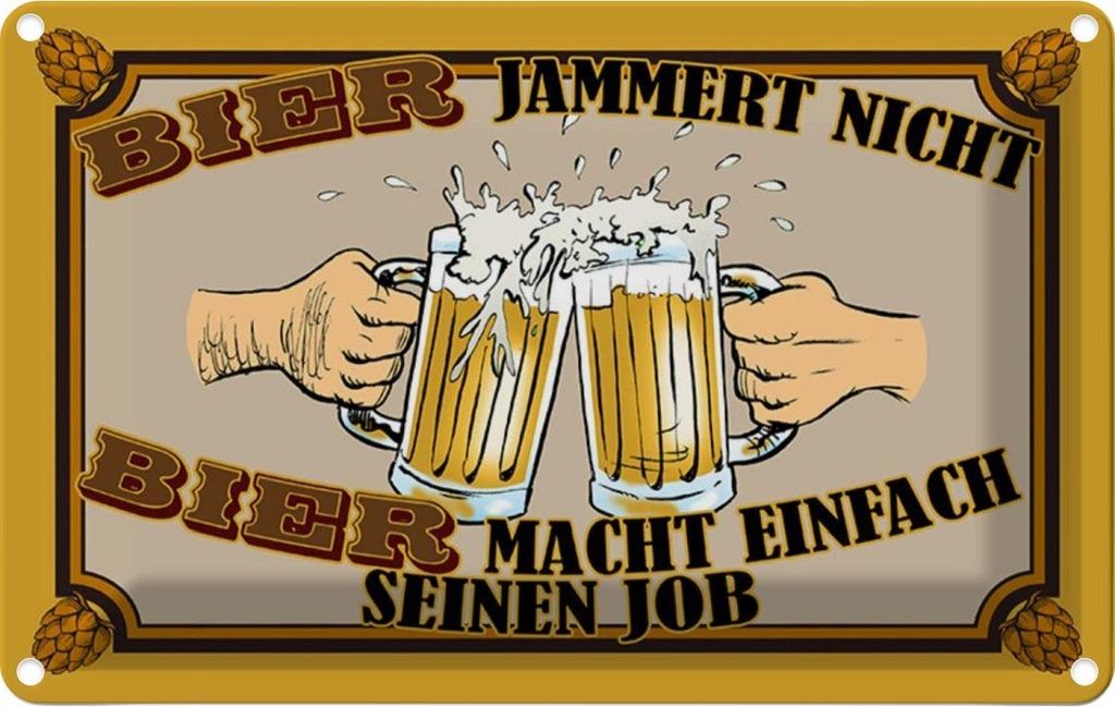 vianmo Blechschild 20x30 cm Alkohol Bier jammert nicht macht Job Spruch Zitat