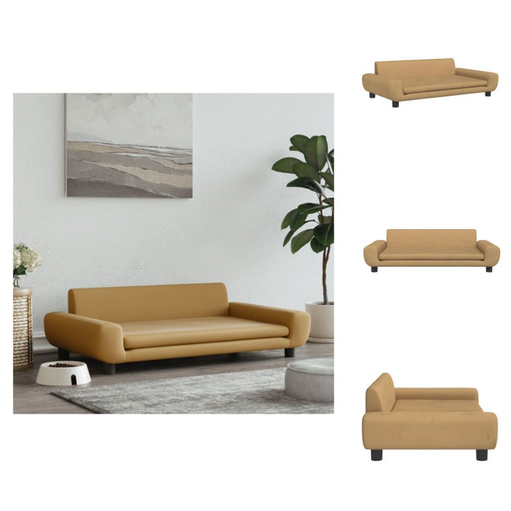 vidaXL Hundebett Braun 100x54x33 cm Samt - Hundebetten