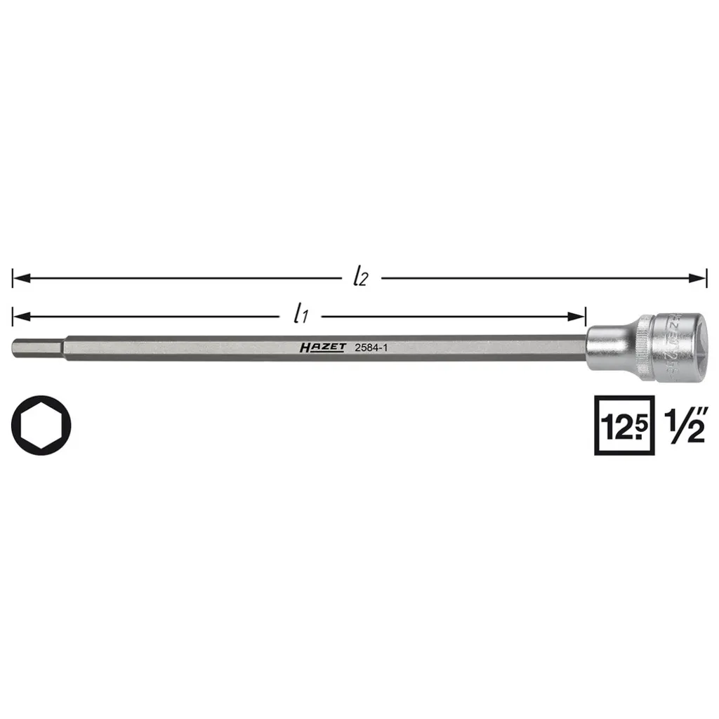 Hazet 2584-1: Bit Esagonale Extra Lungo per Collettore Aspirazione VW Golf