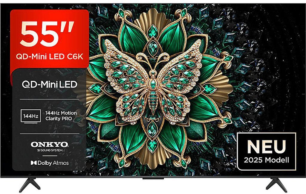 TCL 55C6K Brushed metal Bezel-less TV Produktbild 