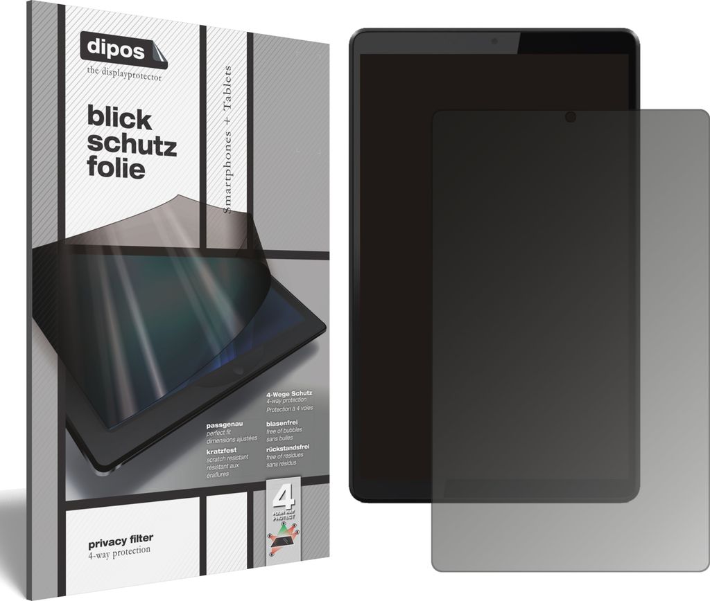 Blickschutzfolie für Lenovo Smart Tab M8 matt Schutzfolie Folie Display Schutz dipos