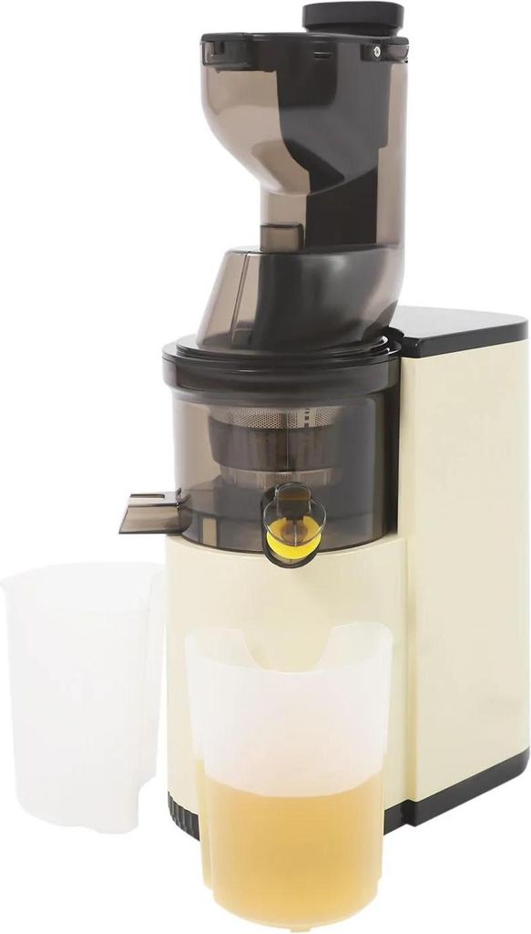 Slow Juicer YZJ02 - Kaltpress-Entsafter - 800 W, 220 V EU-Stecker - 48 U/min - 500 ml - Trestertrennung - Beige