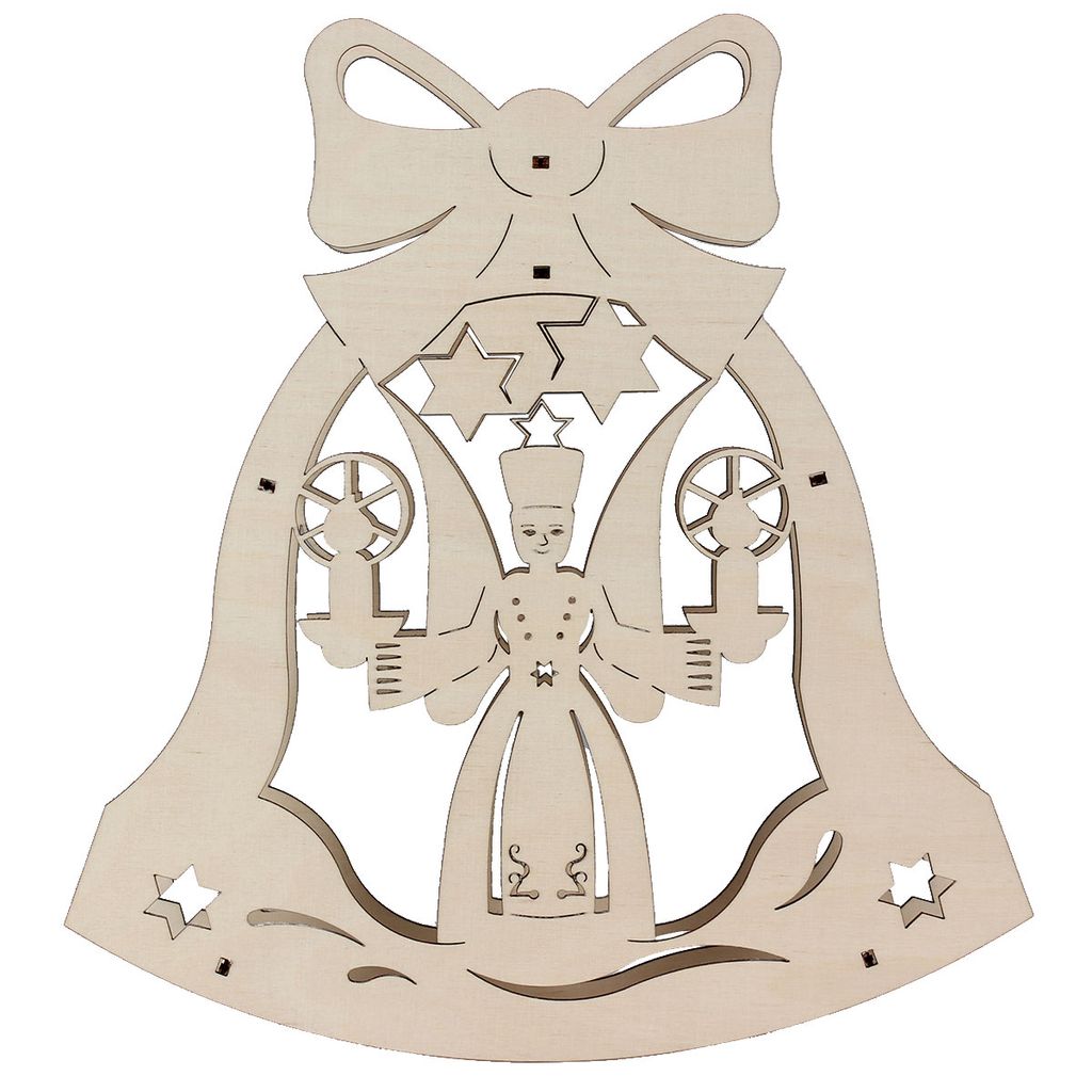 Design & Decor GmbH Fensterbild beleuchtet, Motiv:Glocke mit Engel