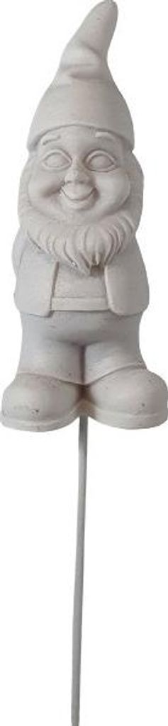 Gartenstecker Gartenzwerg 9 x 3,5 cm weiß