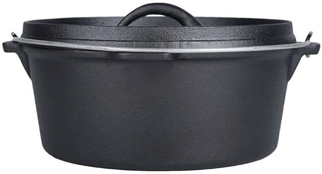 Gusseisen Topf mit Deckel & Henkel schwarz Kochtopf Induktion Küche Suppentopf 