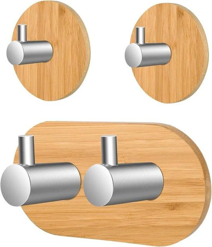 Supports muraux adhésifs en bambou pour cuisine et salle de bain
