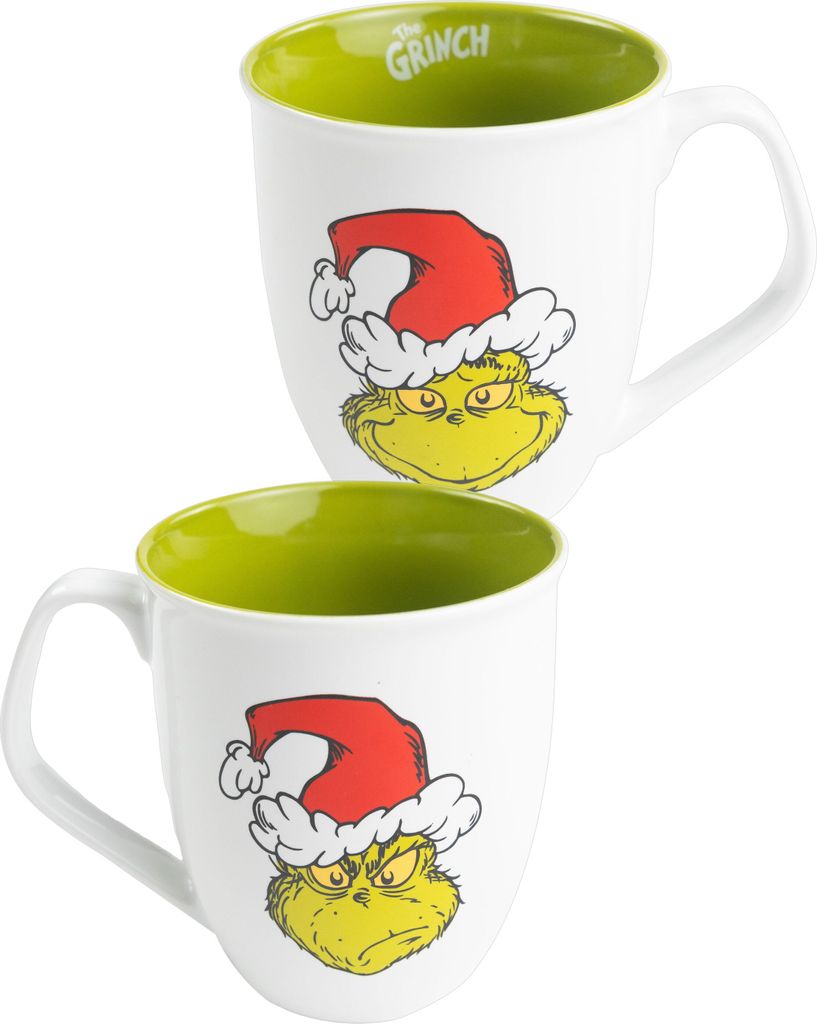 The Grinch Tasse - Kaffeetasse Becher Kaffeebecher aus Keramik Grün Weiß 350 ml