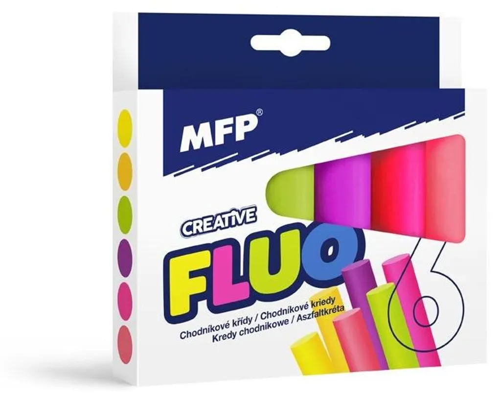 Craies Géantes pour Enfants Coloris Fluo Rondes Boîte de 6 Unités MFP