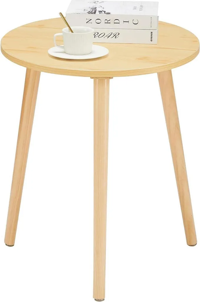 Table ronde bois massif Ø42 cm scandinave - Gain de place stylé