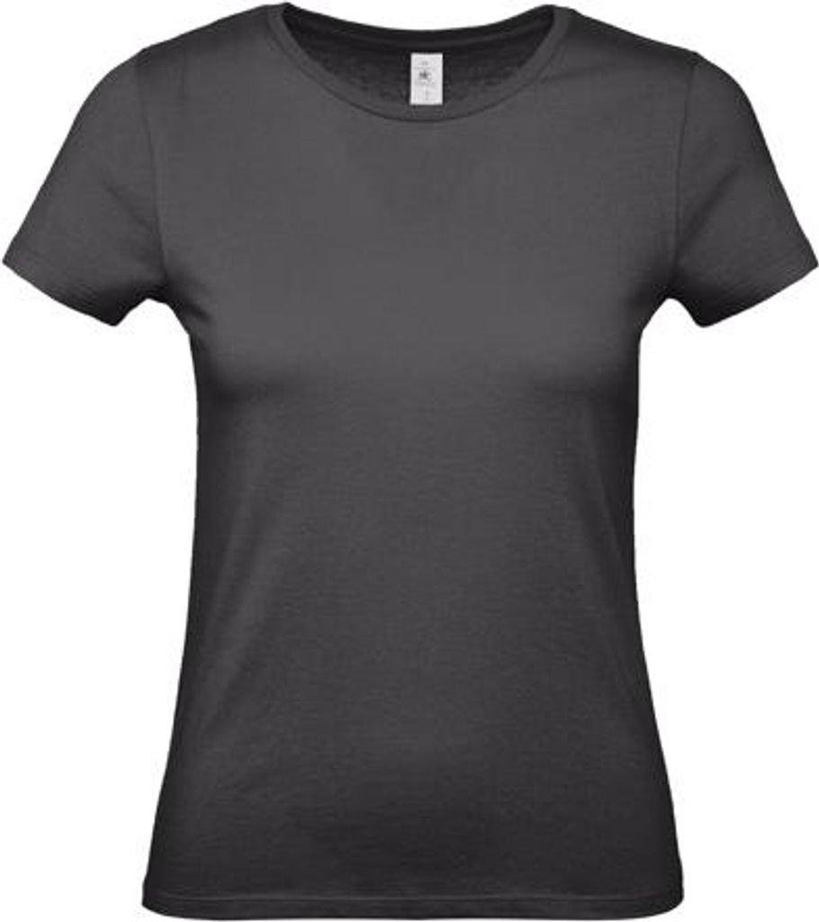 Damen-T-Shirt, Kurzarm - B&C #E150/W - black pure - Größe S