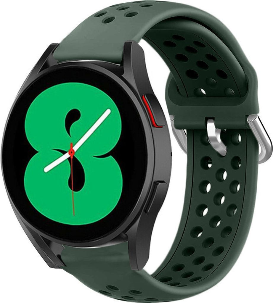 Strap-it Samsung Galaxy Watch 4 - 40mm Silikonarmband mit Löchern (ArmeeGrün)