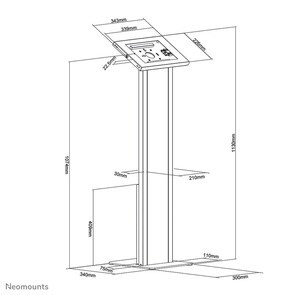 Support Tablette pour Comptoir et Accueil - Sécurisé 9,7-11'' Neomounts - 2