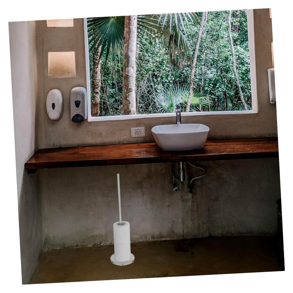Freistehender Toilettenpapierhalter mit Platz für Ersatzrollen aus Acryl