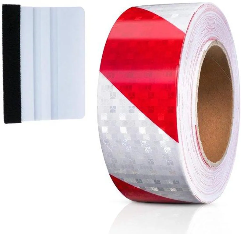 Bande réfléchissante autocollante rouge 25m x 5cm pour signalisation